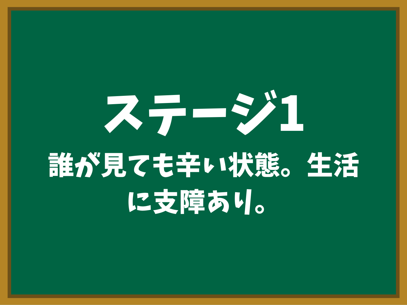 ステージ1 誰が見ても辛い