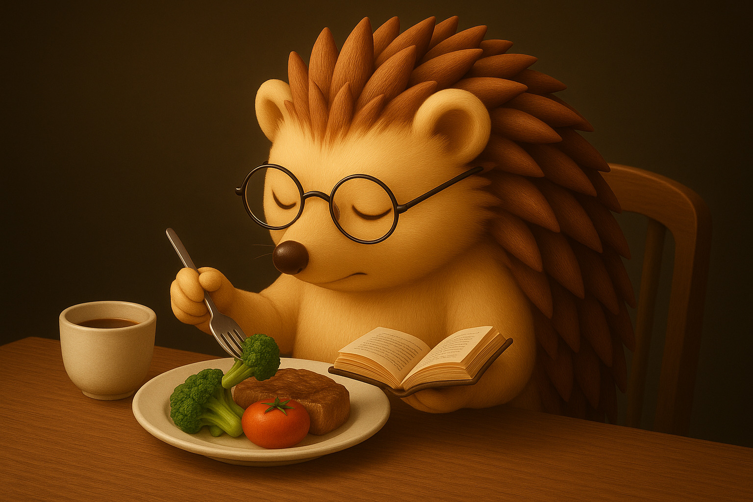 ハリーちゃんが健康的な食事を楽しんでいる様子