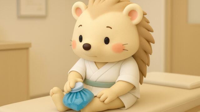 アイシングをしているハリーちゃん