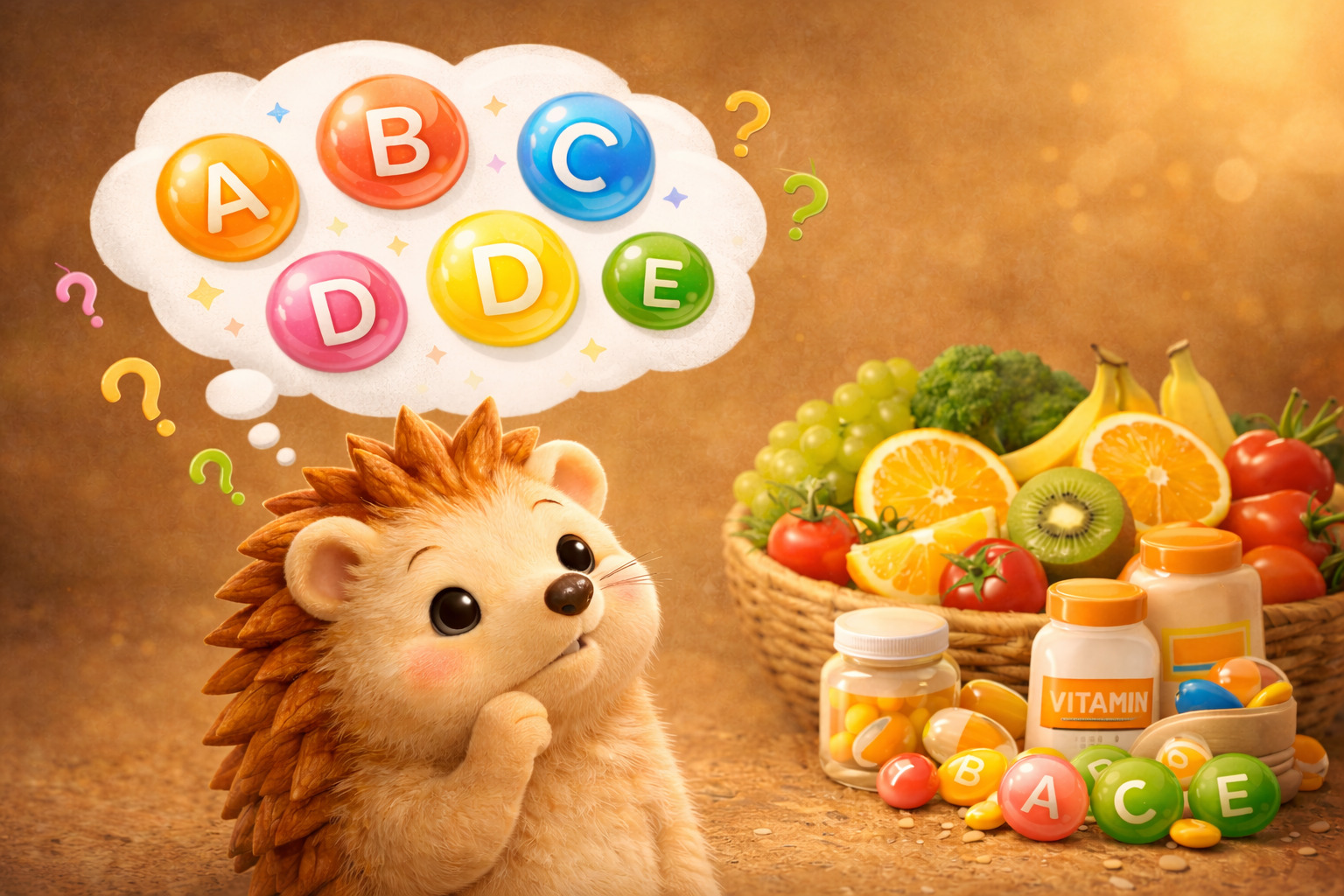 ビタミンについて考えるハリーちゃん