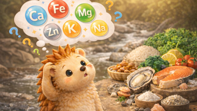 ミネラルについて考えるハリーちゃん