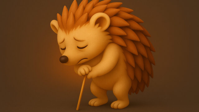 辛くて立っていられないハリーちゃん