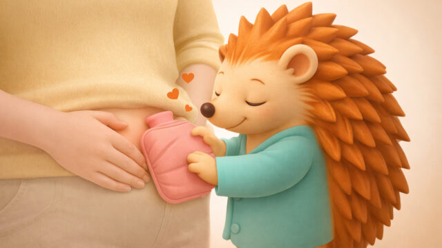 お腹をいたわるハリーちゃん