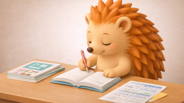 介護保険について学ぶハリーちゃん