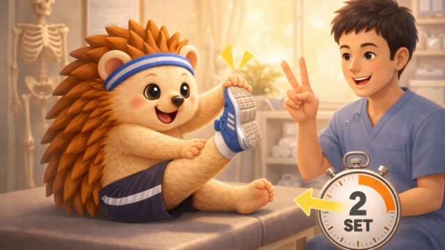 ストレッチは2セットとアドバイスを受けているハリーちゃん