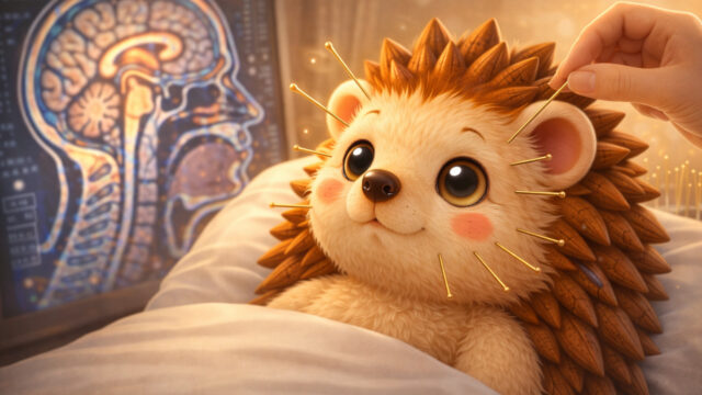 美容鍼を受けるハリーちゃん