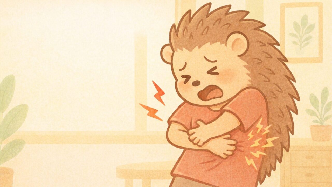 肋間神経痛に悩むハリーちゃん