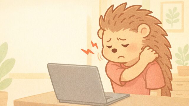 肩こりに悩むハリーちゃん